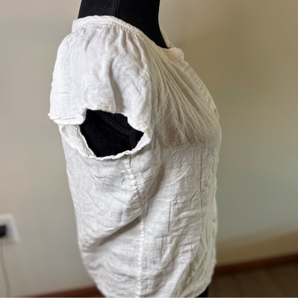 Rails Alena White Linen Blend Top Cottagecore Peasant Prairie Sz S - Picture 4 of 8